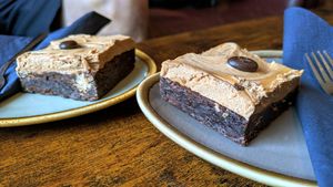 Coffee caramel slice at Java Coffee Shop in Keswick