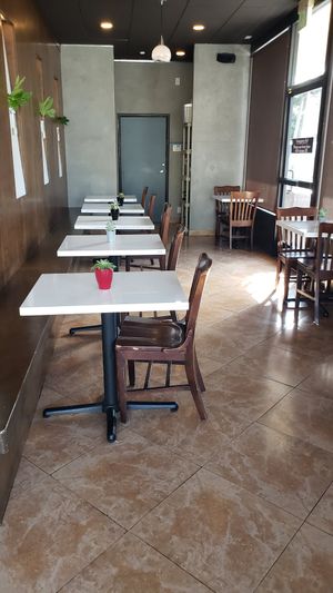 Nice indoor dining at Satdha Plant Based Thai Kitchen in Santa Monica
