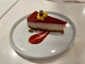 Raspberry cheesecake  #Veganuary at Satdha Plant Based Thai Kitchen in Santa Monica
