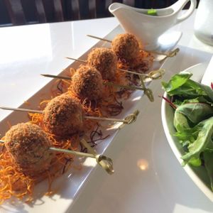 Mung bean croquette at Satdha Plant Based Thai Kitchen in Santa Monica