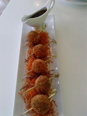 mung bean croquettes at Satdha Plant Based Thai Kitchen in Santa Monica
