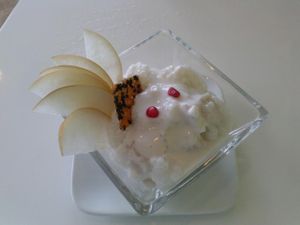 taro tapioca pudding at Satdha Plant Based Thai Kitchen in Santa Monica