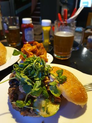 Vegan burger at A Mano Gin & Burgers in Vina Del Mar