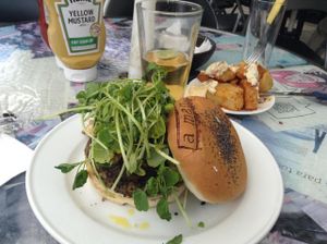 Black Bean Burger at A Mano Gin & Burgers in Vina Del Mar