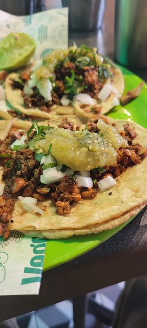Tacos Bistec & Chorizo at Antojos Veganos by Vegco in Queretaro