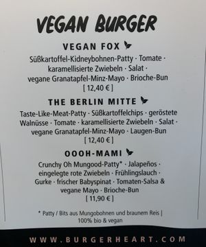 Menu  at Burgerheart in Monheim Am Rhein