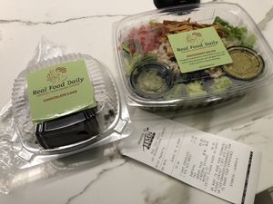 Salad and cake at LAX - Real Food Daily - T4 in Los Angeles