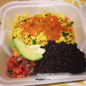 No Huevos Rancheros from the breakfast menu  at LAX - Real Food Daily - T4 in Los Angeles