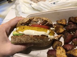 Breakfast Sammy  at LAX - Real Food Daily - T4 in Los Angeles