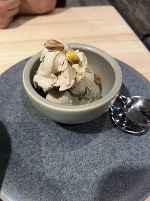 Vegan pistachio ice cream  at Domo in Barcelona