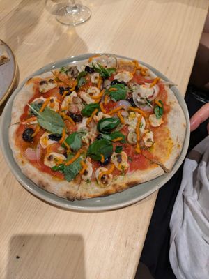 Roasted pepper pizza at Domo in Barcelona