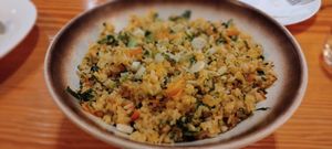 Their fried rice no eggs and dairy at SMOQUE Bistro + Cafe  in Tagbilaran