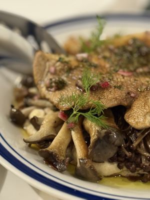 Jangdan-Kong(One of Korean Native Beans) Hummus with 8 kinds of mushrooms. Perfectly flavored & grilled. And lovely plating  at URT 유알티 in Seoul