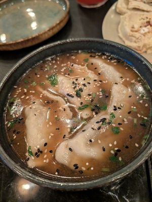Mushroom gyoza at 270 Rooftop in Nairobi