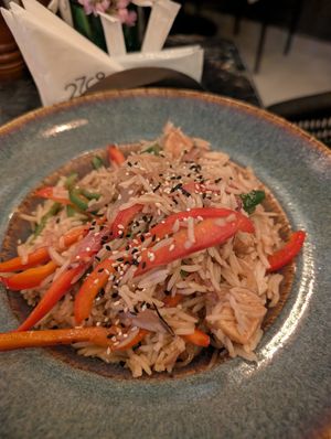 Aubergine stir fry at 270 Rooftop in Nairobi