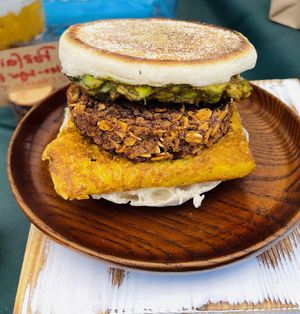 Breakfast sandwich   at The Veggie Martian in Malibu