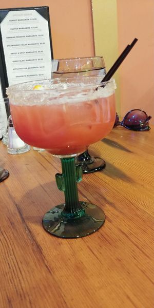 Sunset margarita at Bueno Loco Restaurante in Falmouth