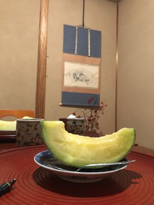 Sweet melon for dessert at Itosho in Tokyo