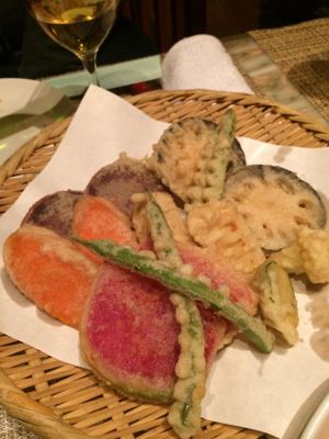Tempura vegetables at Sumi-Bio in Tokyo
