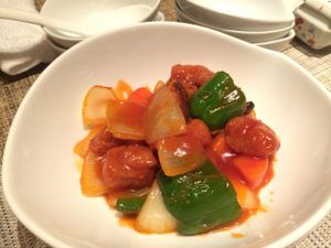 Sweet and sour tofu  at Sumi-Bio in Tokyo