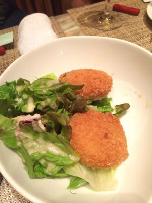 Veggie korokkes (comes with 3, we ate one before the picture!) at Sumi-Bio in Tokyo