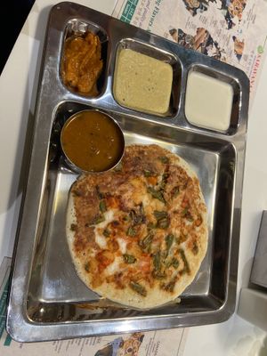 Vegetable Uttapam - not a huge fan  at Saravanaa Bhavan in Seoul