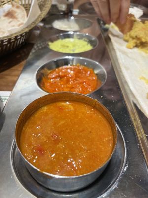 Sauces come with Dosa  at Saravanaa Bhavan in Seoul