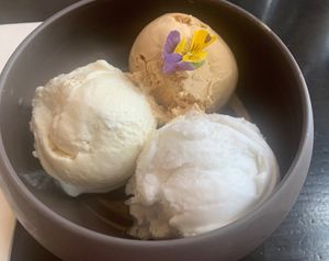 Selection of vegan ice creams  at Chaophraya in Glasgow