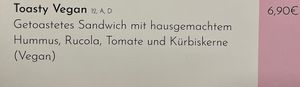 Menu - Toast  at Omas Kuchen in Koblenz
