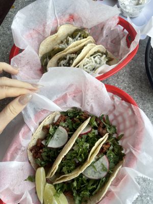 Pea-protein street tacos and cacti tacos  at Tia's Tacos in Daytona Beach