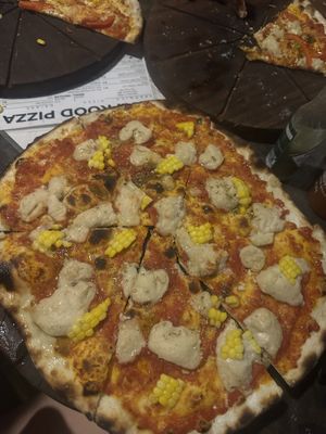 Vegan cheese pizza + sweetcorn   at Pai Koh Kood Pizza  in Pai