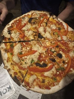 Vegan cheese pizza + toppings   at Pai Koh Kood Pizza  in Pai