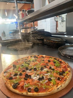 Vegetarian Pizza with no cheese at Pandosy pizza  in Kelowna