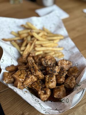 Fried tofu with soy garlic sauce  at Kokio in Berlin
