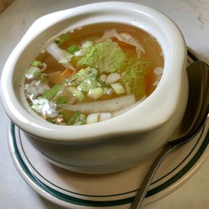 Delightful, complimentary Tofu Soup to celebrate their 1st Anniversary at Thai Table in Grand Rapids