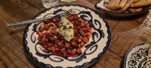 Sweet Patatas Bravas -
with fritada sauce and cashew & herb aioli at Willow  in Telford