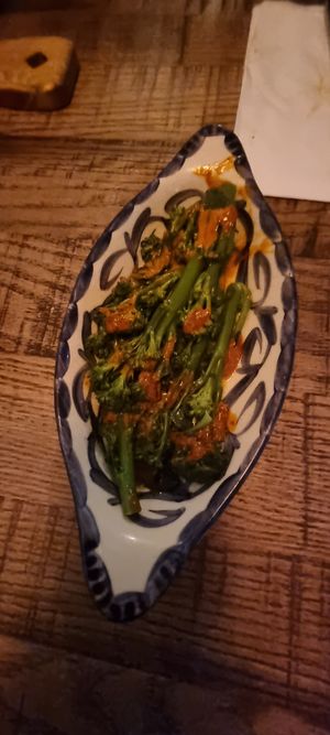  Broccoli with harissa dressing at Willow  in Telford
