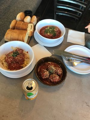 Spaghetti squash with meatballs! at Ittle Litaly in Coral Gables