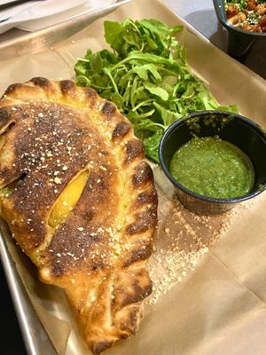 Calzone with pesto- the ricotta is unreal  at Ittle Litaly in Coral Gables
