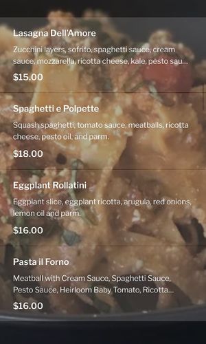 Pastas   at Ittle Litaly in Coral Gables