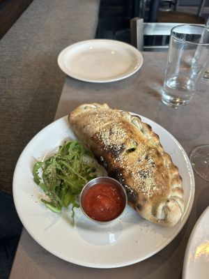 Bolli pesto calzone.  Really good & Even better as leftovers   at Ittle Litaly in Coral Gables