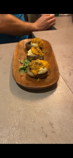 The Bianca Calzone so delicious was gone b4 a pic could be taken! This is the stuffed mushrooms.  at Ittle Litaly in Coral Gables