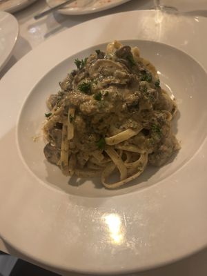 Mushroom Alfredo with sausage   at Ittle Litaly in Coral Gables