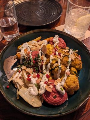 Roasted cauliflower and veggies  at Mana in Cascais
