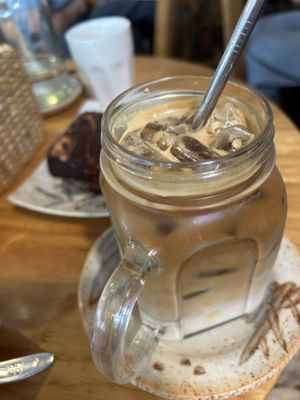 Iced oat lattee  at The Muffin Man in Phnom Penh