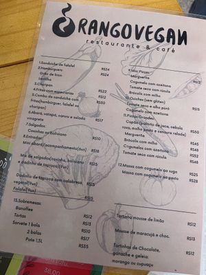 Menu (only available at dinner)  at Rango Vegan in Salvador
