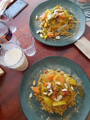 Arroz de Hauçá e Suco de Cacau at Rango Vegan in Salvador