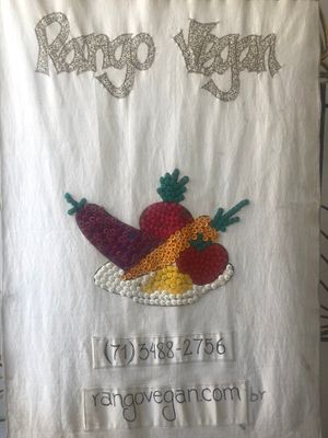 Bt the entrance at Rango Vegan in Salvador