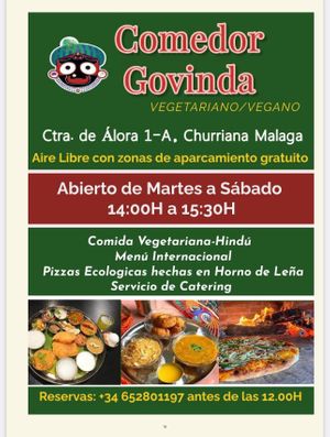 Catering is also possible at Centro Cultural Hare Krishna in Malaga