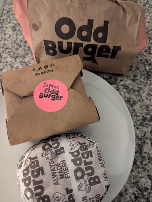 Uber eats order at Odd Burger - Church St in Toronto
